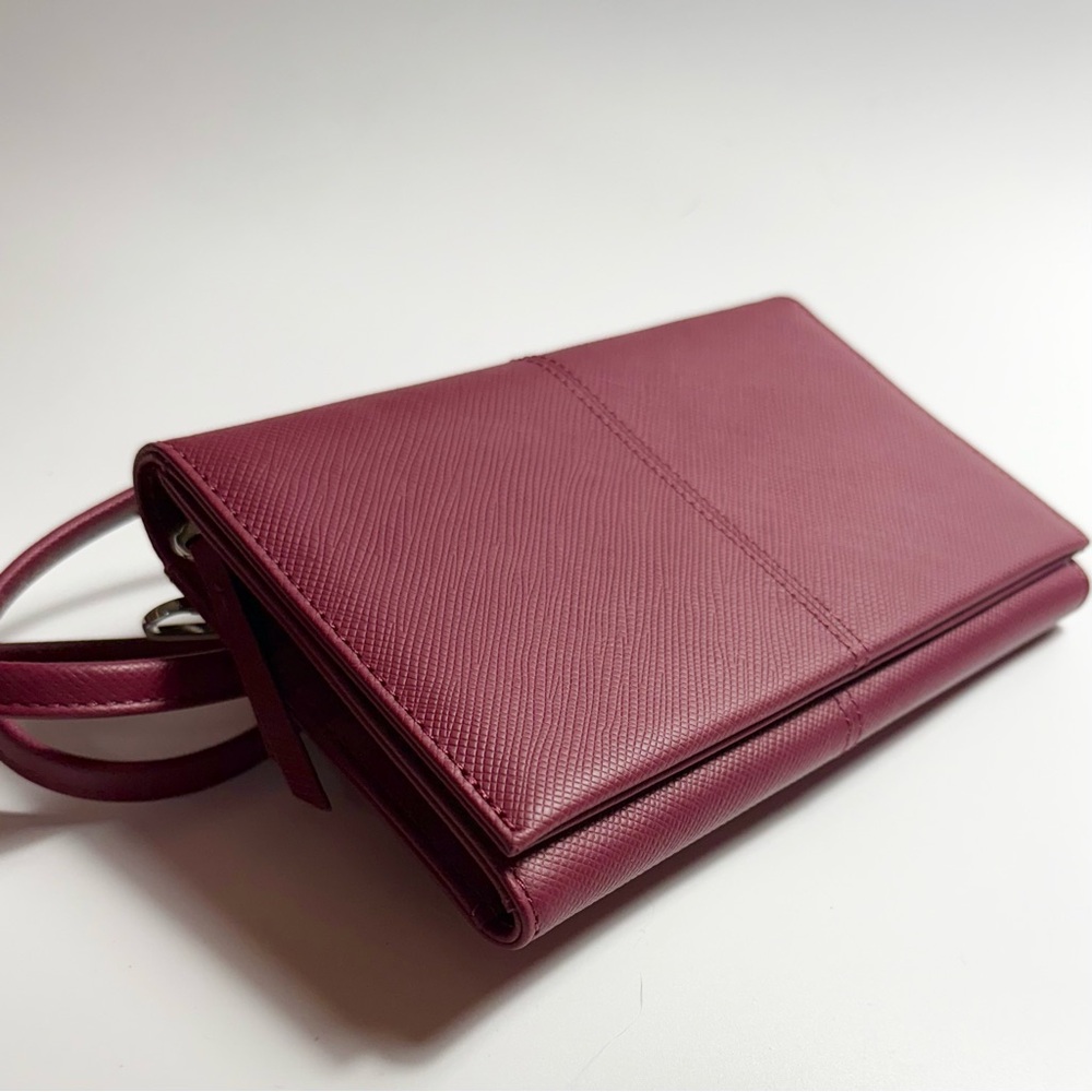 HOBO purse crossbody wallet deep red leather hidden magnetic closure NEW